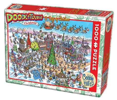 DoodleTown 12 Days Of Christmas 1000 Teile COBBLE HILL Puzzle