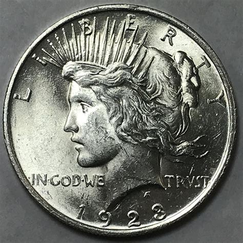 1923 Silver Peace Dollar High Grade Brilliant Uncirculated Property Room