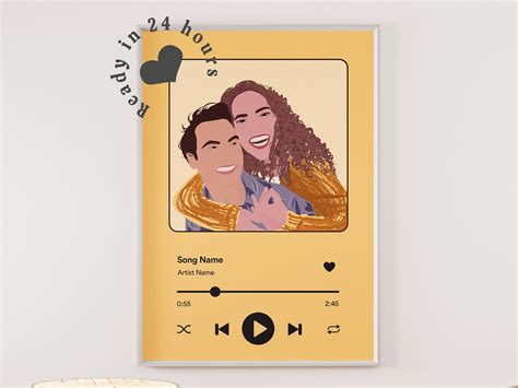 Custom Spotify Album Cover Couple Faceless Portrait From Photo Personalized Wedding Anniversary