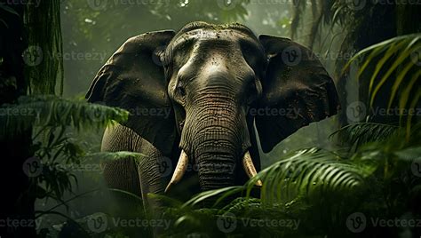 Elephant in the jungle. Wildlife scene from Africa. Nature background ...