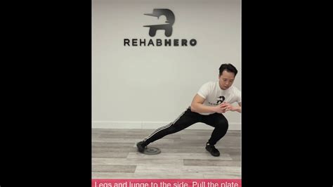 Hip Adductor And Inner Thigh Workout Side Lunge Plate Pull YouTube