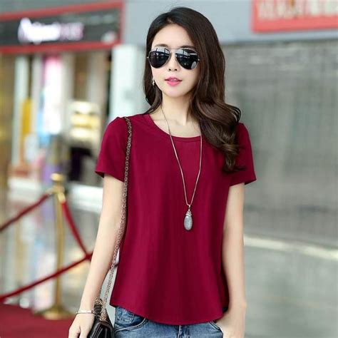 2024 Summer Simple Versatile Tops Solid Color Loose Short Sleeve