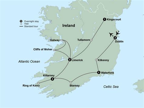 Tourist map of southern ireland - Map of tourist map of southern ...