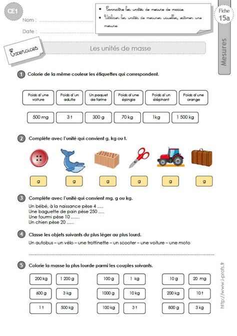 Ce Exercices Les Unit S De Masse En Ce Cycle Hot Sex Picture