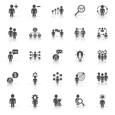 Premium Vector People Leadership Icon Set In Line Style Person