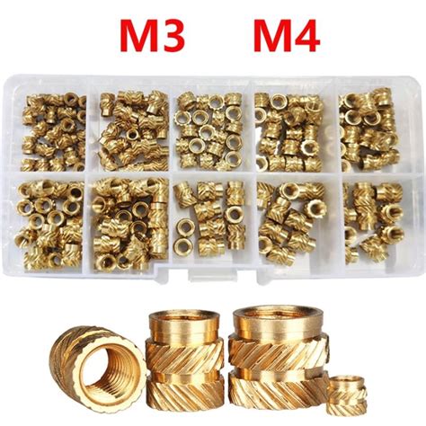 M M Brass Hot Melt Knurled Copper Insert Nuts Set Pcs Threaded