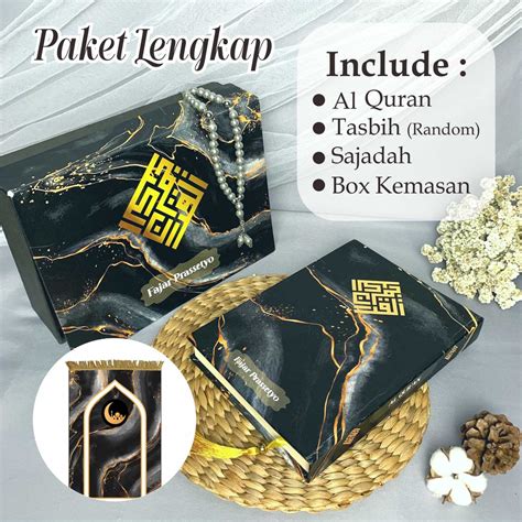 Jual Paket Lengkap Hampers Al Quran Custom Nama Dan Sajadah Seserahan