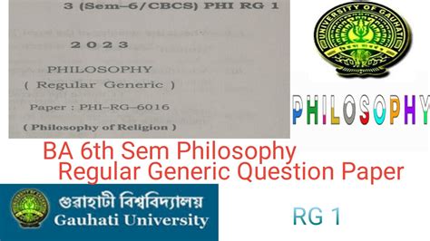 Ba Th Sem Philosophy Regular Generic Question Paper Guwahati