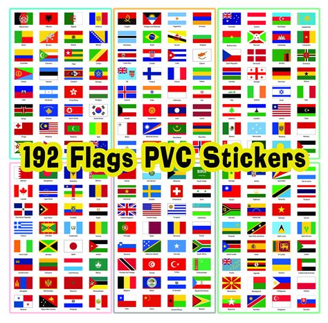 World Flags Stickers Countries Pvc Transparent Planner Etsy