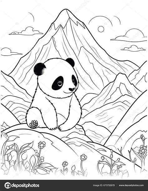 Panda Colorir Páginas Linha Arte Vetor de faridabegum3450 gmail