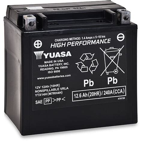 Yuasa Batterie Moto YUASA YTX14H BS 12V 12Ah