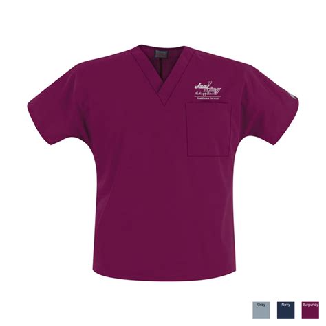 Unisex V Neck One Pocket Scrub Top Jani King Servicewear