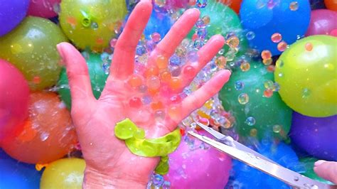 Cutting Water Balloons With Orbeez Asmr Youtube