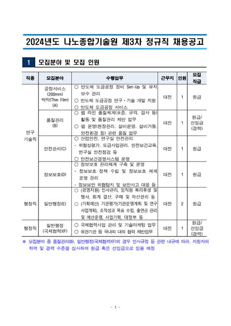 2024년도 제3차 정규직 채용공고 채용공고