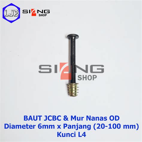 Jual Baut JCBC M6 Panjang 2 Sd 10 Cm Dan Mur Nanas OD 13mm Furniture