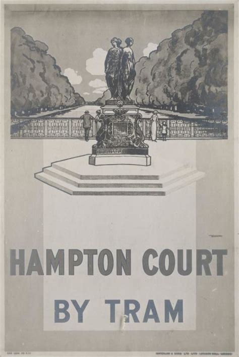 Bw Print Of Poster Hampton Court By Tram By Charles Sharland 1913