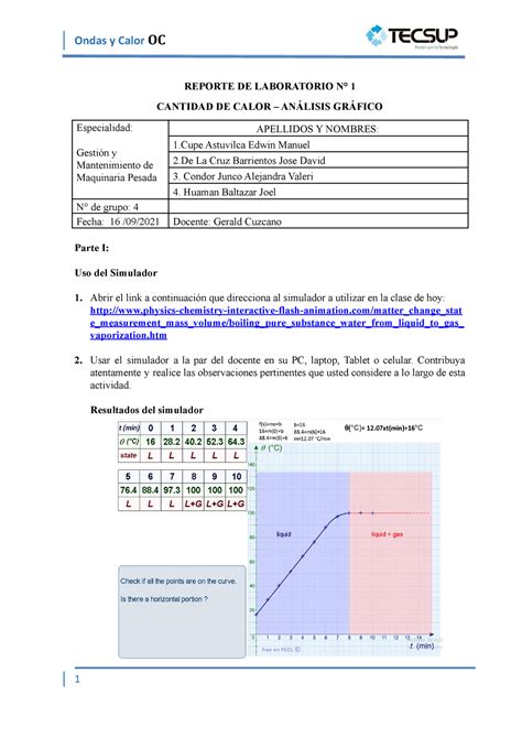 G Lab Laboratorio Calorimetria Reporte De Laboratorio N