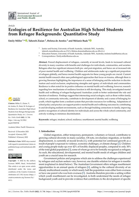 Pdf Ecologies Of Resilience For Australian High School Students From