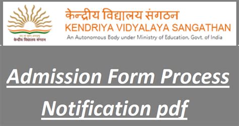 KVS Admission Form 2023 24 Notification Class 6 9 Registration Process