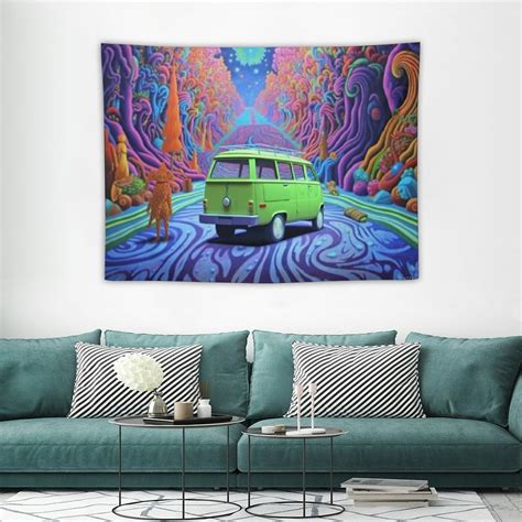 Florid Scooby Trippy Tapestry Cartoon Anime Tapestry Aesthetic