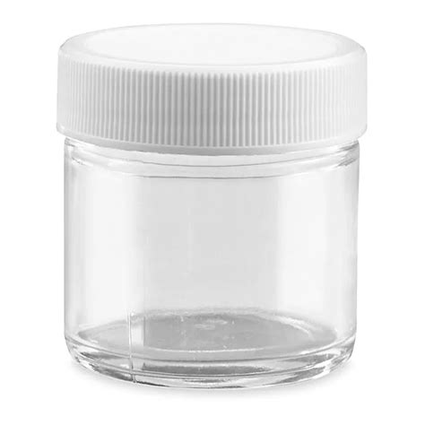 2 Oz Straight Sided Glass Jars White Plastic Lid 24case