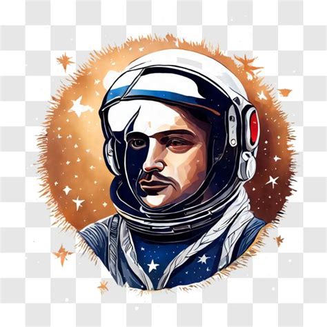 Descarga Retrato de astronauta con estrellas PNGs En Línea Creative