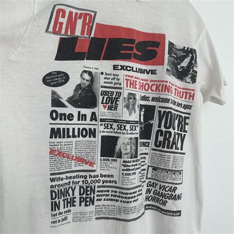 Guns N Roses Lies Vintage Tour Band Rock Tee S Gem