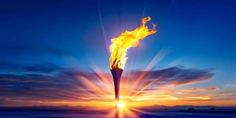 Premium Photo The Digital Representation Of The Iconic Olympic Flame