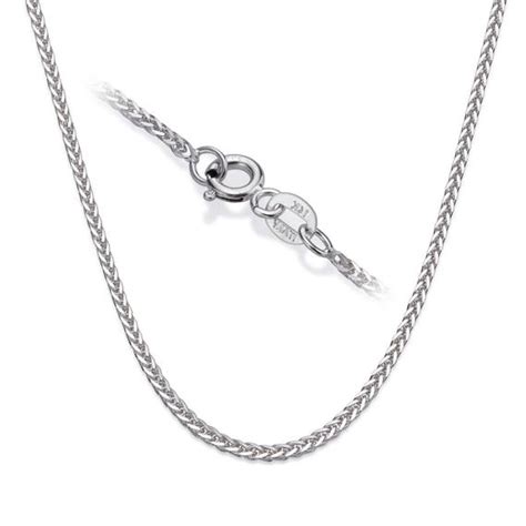 14k White Gold Chain Necklace Solid Gold Pendant Chain 45 Cm