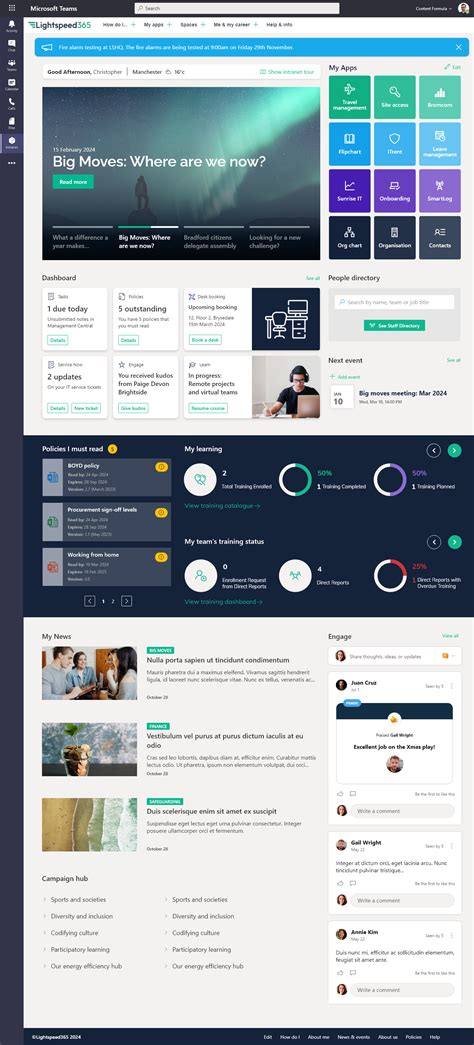 7 Great SharePoint Intranet Site Examples Lightspeed365