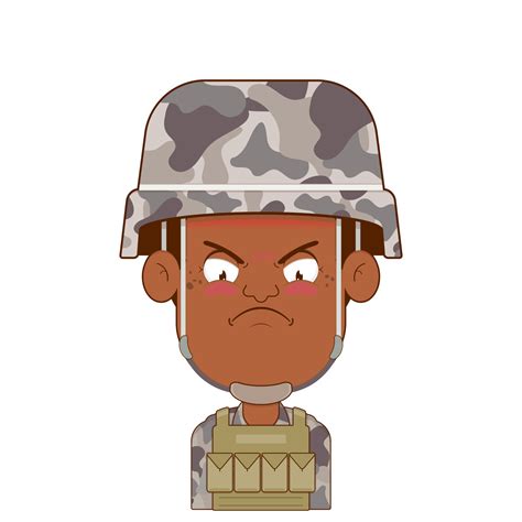 soldier angry face cartoon cute 23819638 Vector Art at Vecteezy