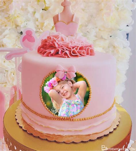 Pink Princess Birthday Cake For Girls With Your Photos