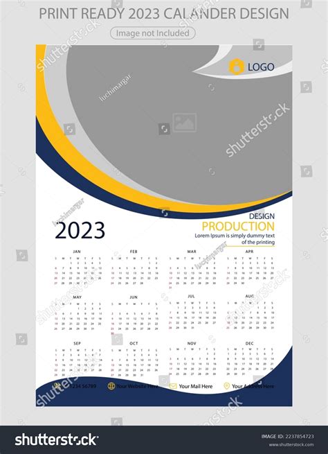 2023 Calendar Editable Illustration Page Template Stock Vector (Royalty ...