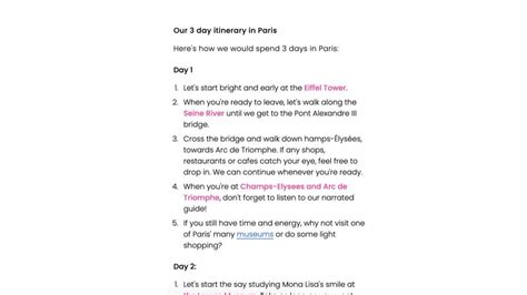 Paris Self Guided Audio Walking Tour Day Itinerary