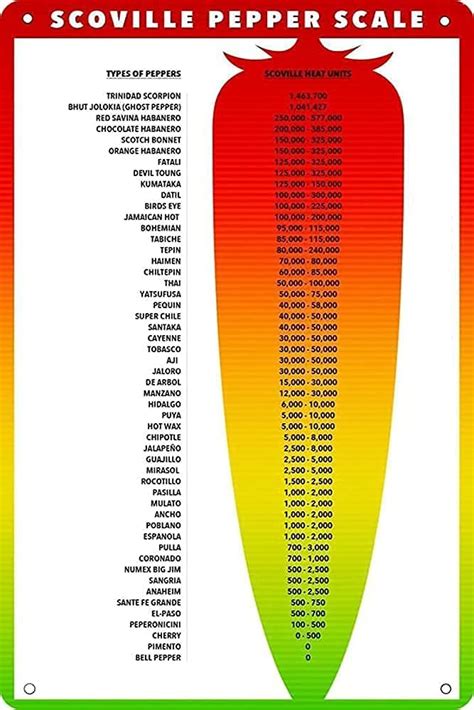 Amazon Icraezy Scoville Scale Pepper Typc Heat Units Metal Tin