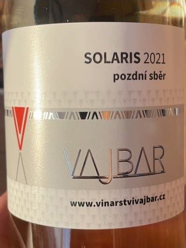 Vinařství Vajbar Solaris Pozdní Sběr Vivino US