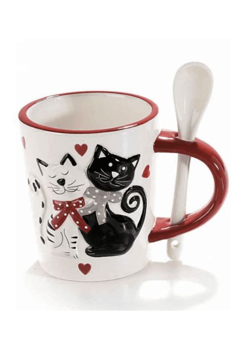 Tasse Chat Élégance Féline En Porcelaine Fine Cadeau Parfait Modèle