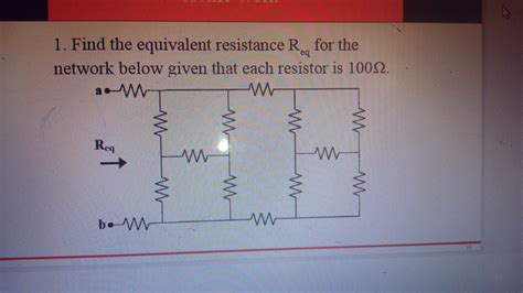 Solved Find The Equivalent Resistance Req For Thenetwork Chegg