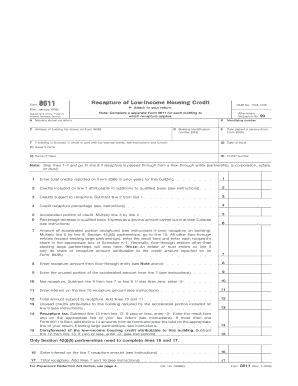 Fillable Online Treasurer Ca IRS Form 8611 Recapture Of Low Income