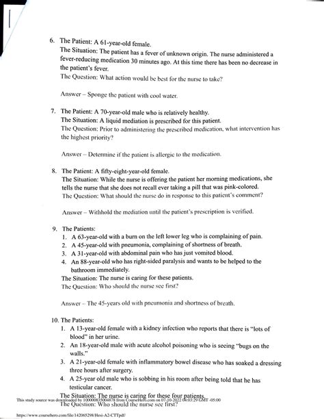 SOLUTION Hesi A2 Critical Thinking Questions And Answers 2022 Studypool