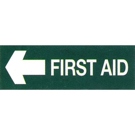 Australian Safety Printed Sign First Aid Left Arrow 100 X 300 Mm