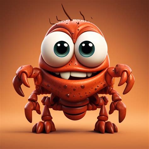 Premium Photo Cartoon Crab With Big Eyes And A Big Smile On Its Face