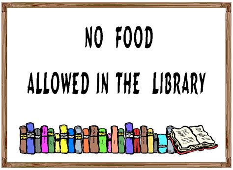 Free Posters And Signs No Food Library