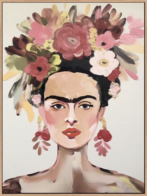 Gemälde Frida Kahlo Leinwand Blumen auf dem Kopf 70x105cm Eliassen nl