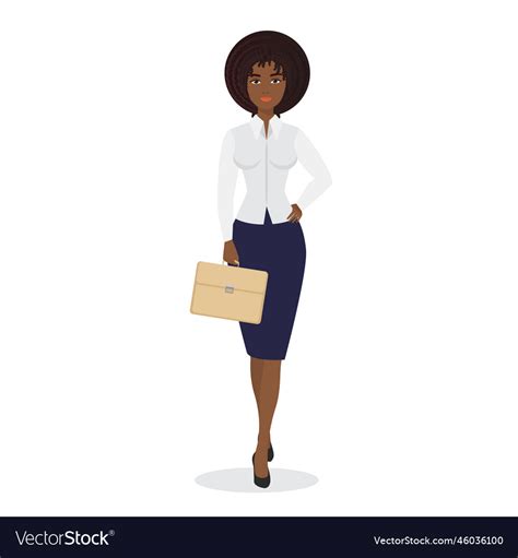 Elegant Black Business Woman Royalty Free Vector Image