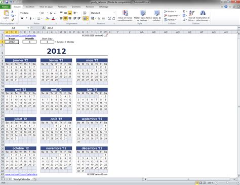 Faire Calendrier Sous Excel Image To U