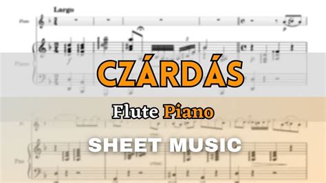 Monti Czardas Flute And Piano Sheet Music Full Score Youtube