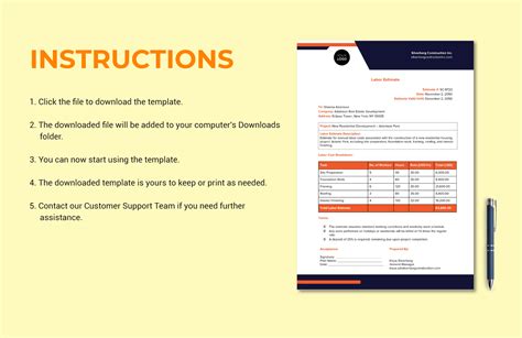 Labor Estimate Template in Word - Download | Template.net