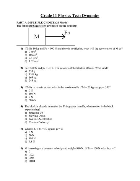 Free Printable Physics Worksheets