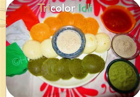 Homemade Delicacies Tricolor Idli With Special Tri Color Dips